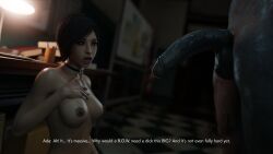 1boy 1girls 3d ada_wong ada_wong_(adriana) asian asian_female capcom dialogue female female_focus male monster mr_x resident_evil resident_evil_2 resident_evil_2_remake stephanie23 tagme text tyrant