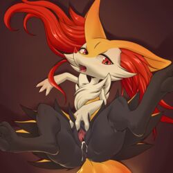 1girls 2017 3_fingers after_sex anthro anus ass black_fur braixen brown_background canine claws clitoris cum cum_in_pussy cum_inside fangs feet female female_only fingering fox furry hi_res looking_at_viewer masturbation nintendo nude open_mouth paws pokémon_(species) pokemon pokemon_(species) pokemon_sm pussy red_eyes red_fur solo spread_legs spread_pussy spreading stoic5 tail teeth tongue video_games white_fur yellow_fur