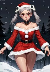 ai_generated christmas christmas_outfit female looking_at_viewer makimass_ai marie_korbel skullgirls video_games