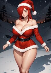 ai_generated christmas christmas_outfit female looking_at_viewer makimass_ai parasoul skullgirls video_games