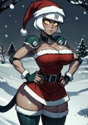 ai_generated christmas female looking_at_viewer makimass_ai robo-fortune robot skullgirls video_games