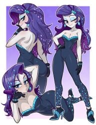 big_breasts big_thighs big_titties blue_eyes breasts clothing curvaceous curvaceous_female curvaceous_figure curvy curvy_figure curvy_hips equestria_girls female female_focus female_only long_hair looking_at_viewer my_little_pony purple_hair rarity_(eg) rarity_(mlp) rubber tana351 white_skin