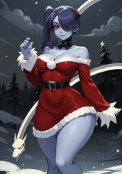 ai_generated christmas christmas_outfit female looking_at_viewer makimass_ai skullgirls squigly video_games