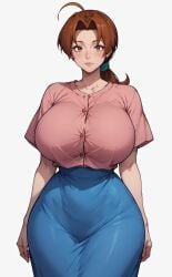 ai_generated clothed delia_ketchum_(pokemon) huge_breasts milf mommy patreon pokemon sfw thick_thighs xheceox