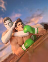 3d gay hdreamsproject little_mac male_focus male_only nintendo outdoors super_smash_bros. w2boys wii_fit_trainer wii_fit_trainer_(male) yaoi