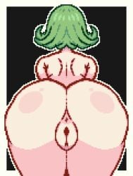 1girls 2024 ass ass_focus big_ass black_background dat_ass ekumeart female_focus green_hair huge_ass large_ass nude nude_female one-punch_man pale_skinned_female pixel_art pussy rear_view short_hair solo solo_focus tatsumaki thick_thighs vagina white_outline wide_hips