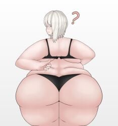 1girls back_fat bbw blue_eyes fat fat_female fat_fetish faust_(limbus_company) female limbus_company overweight overweight_female project_moon thecorrupteddude weight_gain white_hair