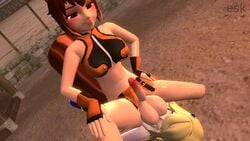 3d animated balls blazblue cleavage dickgirl erection esk facesitting female futa_on_female futanari huge_balls huge_testicles intersex makoto_nanaya no_sound noel_vermillion penis source_filmmaker testicles video