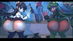 2girls 3d animated ass ass_jiggle ass_shake atomicgato big_ass big_butt clone fat_ass female filia_(skullgirls) fukua_(skullgirls) huge_ass large_ass mp4 shaking_ass skullgirls tagme thick thick_ass thick_thighs thighs twerking video