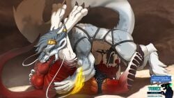 69_position anthro balls bodily_fluids cum cum_in_mouth cum_inside cumshot dinosaur dragon duo eastern_dragon ejaculation erection fellatio fire flaming_tail fur furred_dragon furred_scalie genital_fluids genitals hi_res horn jewelry knot male male/male muscular muscular_male mythological_creature mythological_scalie mythology oral penile prehistoric_species red_body reptile scalie sex tail todex