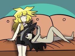1boy 1girls andrew_(hornyplanters) breasts camilla_(hornyplanters) couch female hornyplanters male nude tagme