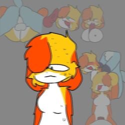 anonymous_artist anthro balls big_breasts bodily_fluids breasts canid canine dominant dominant_male duo female fox fur genital_fluids genitals guto_raccoon hi_res male male/female mammal mikie_jess penetration procyonid raccoon sex simple_coloring smile