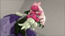 2girls 3d big_ass big_breasts breasts cat_ears cat_girl cat_tail feline female game_freak generation_9_pokemon green_body green_skin hammer kabalmystic kabalmystic_(style) meowscarada nackey nintendo pokemon pokemon_(species) pokemon_sv ride sexy sitting tagme thick_thighs tinkaton wip