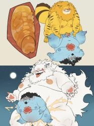 anal anal_penetration anal_sex anthro anthro_on_anthro anthro_penetrating_anthro bara chubby cum cum_in_ass cum_inflated_belly cum_inflation cum_inside fat fishmen_(one_piece) furry gay gay_sex jinbe male male/male male_only male_penetrating_male minkmen_(one_piece) nekomamushi one_piece overweight quanjiang