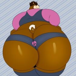1boy 2d 2d_artwork ass ass ass_focus bear big_ass big_butt brown_body brown_fur butt_focus chubby chubby_male cinna_(megacoolbear) clothes clothing fat_ass fat_butt furry furry_only hands_on_hips hoodie huge_ass huge_butt hyper_ass hyper_butt looking_at_viewer looking_back male male_only megacoolbear megacoolbear_(artist) no_genitals no_sex nonhuman overweight overweight_male presenting_hindquarters short_tail skimpy_clothes skull_symbol smile smiling_at_viewer solo solo_male tail thigh_highs underwear ursid
