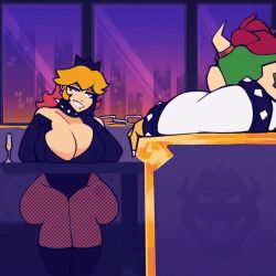 animated big_breasts cdlum goth mario_(series) princess_peach teasing