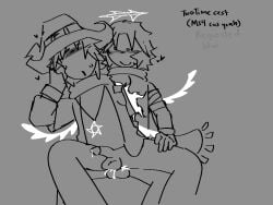 art_request blush cum detect_(artist) forsaken_(roblox) milestone_four_two_time necklace nonbinary nonbinary_(lore) precum precum_drip roblox roblox_game robloxian selfcest spawn sweat tagme two_time wizard_hat