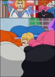 1girls 3koma 5boys alien alien_boy alien_humanoid anti-venom anti_venom_(marvel) anus ass balls balls_in_face big_ass black_body black_skin blonde_hair blue_eyes blue_lipstick breasts clothes comic cyan_clash_venom defeated_heroine disney emma_frost emma_frost_(marvel_rivals) english_text eyeliner female freaky hands_together hyper_orange_venom instant_loss light-skinned_female light_skin looking_up male marvel marvel_comics marvel_rivals orange_body orange_skin outdoors pink_body pink_bubble_venom pink_skin puffy_anus sharp_teeth smothering sniffing_balls surrounded surrounded_by_ass symbiote testicles tongue tongue_out venom_(marvel) venom_(marvel_rivals) white_body white_skin