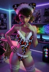 ai_generated animal_costume female female_only fox_ears grok grok_(x) ia_generated lingerie marvel marvel_rivals peni_parker peni_parker_(marvel_rivals) tagme video