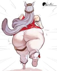 1girls ass ass_focus big_ass bottom_heavy bubble_butt clothing fat_ass female female_only gluteal_fold gold_ship_(umamusume) huge_ass large_ass lewddoodler long_hair massive_ass png rear_view running solo tail thick_ass thick_thighs thunder_thighs umamusume white_hair white_tail wide_hips
