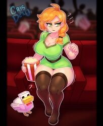 alex_(minecraft) ass big_ass big_breasts big_butt big_thighs big_titties breasts clothing crisdeku curvaceous curvaceous_female curvaceous_figure curvy curvy_figure curvy_hips female female_focus female_only high_thighs long_hair microsoft minecraft mojang