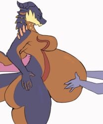 animated avezola dragon dragon_girl female female_pred vore vore_belly