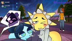 1boy 3girls :>= ;3 anthro blush bulge bulge_through_clothing cate_meowdy_(fortnite) cock explorer_luna eyes_rolled_back eyes_rolling_back fellatio fellatio_face female fortnite fortnite:_battle_royale furry futa_on_female futa_on_male futa_rtl futadom futanari heart-shaped_pupils heart_eyes intersex lyricdrawsstuff male moon multiple_girls oral penis pleasure_face precum precum_in_pants precum_stain raven_team_leader rolling_eyes self_upload stained_pants sunspot_(fortnite) twitter_username vacuum_blowjob vacuum_fellatio vacuum_suck wink yellow_body