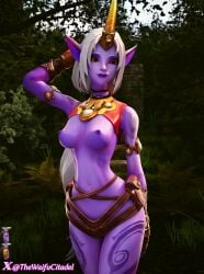 3d 3d_(artwork) boots breasts curves darkbahamuth female league_of_legends pinup shy soraka