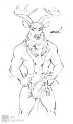 2017 adam_wan anthro balls big_balls canid canine canis cum cum_inside dalmatian deer domestic_dog female larger_male male male/female monochrome penis sex size_difference sketch zaush