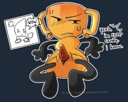 2boy 2boys adamationz blush blush_lines blushing gay gay_male genital_slit homosexual homosexual_male inanimate_insanity knife_(ii) object_show object_shows osc penis spread_legs sweat sweatdrop sweating tentacle_penis trophy_(ii)