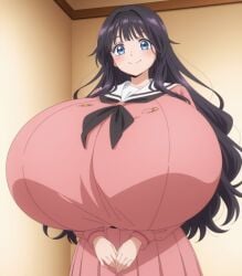 1girls absurdres ai_generate ai_generated areola ass bangs bare_shoulders belly big_ass big_breasts bimbo black_hair blush bottom_heavy breast_expansion breast_suppress breasts breasts_bigger_than_head bulge collarbone covered_nipples covering_breasts cowboy_shot curvaceous curvy elmenois embarrassed expansion fake_breasts female female_focus female_only full_body fully_clothed fully_clothed_female gigantic_breasts gyaru hentai hi_res high_resolution high_school_student highres hips hourglass_figure huge_breasts hyper_breasts inflation kaoru_hana_wa_rin_to_saku kaoruko_waguri large_breasts long_hair looking_at_viewer male moaning nipples no_bra open_clothes oppai perky_breasts plump plump_ass progression school_uniform smile solo solo_female solo_focus stable_diffusion standing standing_female thick_ass thick_penis thick_thighs thighs transformation uncensored undersized_clothes upper_body voluptuous voluptuous_female