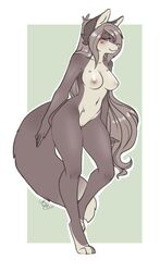 anthro breasts canine female hiddenwolf mammal nipples nude pussy smile solo standing wide_hips