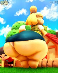 1girls 3d 3d_(artwork) animal_crossing ass_bigger_than_head ass_bigger_than_torso cindablimp fat_ass female furry hyper hyper_ass isabelle_(animal_crossing) kabalmystic_(style) massive_ass nintendo perros_god poorly_tagged source_request tagme