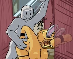 1boy 1boy1girl 1girls areolae artist_name background_character bent_over big_breasts breasts bunny_veeronica dummy_(roblox) female forsaken_(roblox) grey_skin male naked_female naked_male nude orange_skin penetration roblox roblox_game robloxian sex source_request standing standing_sex tagme taph_(forsaken) thighs tv_head veeronica