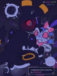anal black_body black_fur brown_body brown_fur duo eeveelution ellipsis english_text evolution_(transformation) evolution_through_sex feral feral_on_feral feral_penetrated feral_penetrating feral_penetrating_feral fur fusion generation_2_pokemon generation_6_pokemon hi_res imagination male male/male markings night nintendo penetration pokemon pokemon_(species) pokemon_fusion red_sclera sex star_rifle surprised sylveon tail text tongue tongue_out transformation umbreon yellow_markings