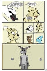 anthro avian bird breasts chameleon cheetah comic donkey equine feline female flat_chested jennifer_(study_partners) kangaroo lizard locker_room mammal marsupial nipples nude pussy reptile scalie shower study_partners swan tammy_(study_partners) te thunderouserections young