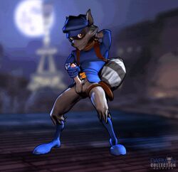 1boy 3d accurate_art_style animated blurry_background cel_shading daemoncollection erection france furry furry_only gay male male_only masturbation paris penis raccoon sly_cooper sly_cooper_(series) solo video_games yaoi