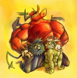 annie_bell antonblast big_top_small_bottom dynamite_anton implied_sex mmf_threesome muscles riding satan_(antonblast) threesome
