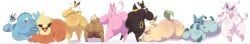 all nine eeveelutions from nintendo by salchikokokoko