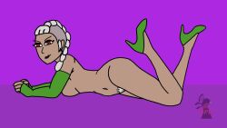 4_fingers ass belly belly_button big_breasts blind_peacock_draws blind_peacock_draws_(artist) breasts breasts_out british british_female bush bushy_pubes felicia_(blindpeacockdraws) female female_only green_clothing hazbin_hotel hazbin_hotel_oc heels heels_only hellhound helluva_boss helluva_boss_oc human human_form lace_pantyhose_hooked_on_heel_(meme) laying_down laying_on_stomach lesbian_female lingerie lingerie_only lingerie_panties lipstick mohawk mohawk_(hairstyle) no_bra nude nude_alt nude_female original original_art original_artwork original_character pantyhose pantyhose_pull ponytail ponytail_mohawk pulling_clothing pussy pussy_peek pussy_pubes red_eyes shaved_pussy shaved_side showing_ass sleeves stockings stockings_only stripper stripper_clothes stripper_sleeves topless trend tugging tugging_clothing white_hair