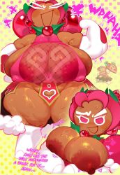 1girls bbw big_breasts breast_slip breast_squish breasts breasts_out chubby chubby_female cookie_run cookie_run_kingdom female goatboydraws hollyberry_cookie nipple_slip tagme
