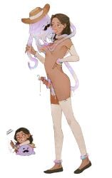 1other anklet black_hair bracelet breast_sucking breasts cigarette consensual_tentacles consent_sticker cum dark-skinned_female dark_skin detached_sleeves erection expressionless facial_hair fellatio female flats futanari green_eyes hand_on_own_hip hat highres holding holding_cigarette intersex jewelry meiya_(spindle_(aidenr0)) moustache naked_footwear navel nipple_pull nipple_stimulation nude oral original penis sir_edgar_(spindle_(aidsnr0)) slime_(creature) small_breasts spindle_(aidenr0) straw_hat tentacle tentacle_around_neck thighhighs