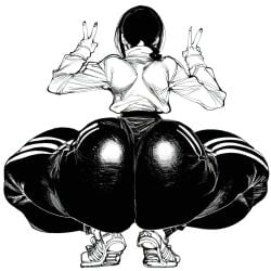 ai_assisted ai_generated chainsaw_man huge_ass nayuta_(chainsaw_man) shuya_(artist) squatting thick_thighs