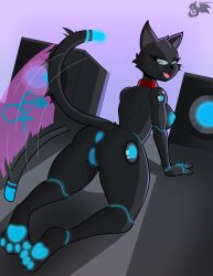 808_(hi-fi_rush) anthro anus black_body collar doggy_style domestic_cat felid feline felis female from_behind_position genitals hi-fi_rush hi_res machine mammal microsoft neon phunter15 robot rock_(genre) sex solo speaker tango_gameworks vulva