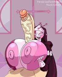 1boy 1boy1girl 1girls alternate_version_available areolae breasts breasts_bigger_than_head female fnf fnf_mod fnf_mods friday_night_funkin friday_night_funkin_mod hyper hyper_breasts hyper_penis male mid-fight_masses mid-fight_masses_(fnf_mod) mid_fight_masses midfight_masses nipples nun paizuri penis sarvente_(dokki.doodlez) tasteofchoklit titjob