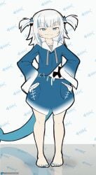 1futa animated barefoot big_balls big_penis blue_eyes cute cute_expression cute_face cute_futa dress_lift feet female flat_chest flat_chested futanari gawr_gura hololive hololive_english hyper hyper_penis presenting presenting_penis sharp_teeth smile smiling smug starykrow toenail_polish toenails toes virtual_youtuber white_hair