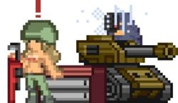 ! 1girls animated armor army avian battle_tank bird breasts camera cannon clothed clothing engineer feathers female fin flash gun hair helmet human low_res machine mammal mechanic nipples pants peeping penguin pixel_art ranged_weapon starbound tank tools topless travelling_merchant uniform vehicle video_games weapon wrench