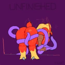 animated anthro anus blaziken breasts female nintendo pokemon pokemon_(species) pussy solo tentacle tinder unfinished video_games