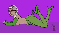 4_fingers ass belly belly_button big_breasts blind_peacock_draws blind_peacock_draws_(artist) breasts breasts_out british british_female bush bushy_pubes clothed clothed_alt felicia_(blindpeacockdraws) female female_only green_clothing hazbin_hotel hazbin_hotel_oc heels heels_only hellhound helluva_boss helluva_boss_oc human human_form lace_pantyhose_hooked_on_heel_(meme) laying_down laying_on_stomach lesbian_female lingerie lingerie_only lingerie_panties lipstick mohawk mohawk_(hairstyle) no_bra nude nude_alt nude_female original original_art original_artwork original_character panty_pull pantyhose ponytail ponytail_mohawk pulling_clothing pussy pussy_peek pussy_pubes red_eyes shaved_pussy shaved_side showing_ass sleeves stockings stockings_only stripper stripper_clothes stripper_sleeves topless trend tugging tugging_clothing white_hair