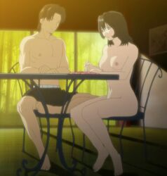 autograph half_nude naked natsukawa_machiko nude_female panchira_teacher panties_removed panty_flash stitched teacher teacher_and_student